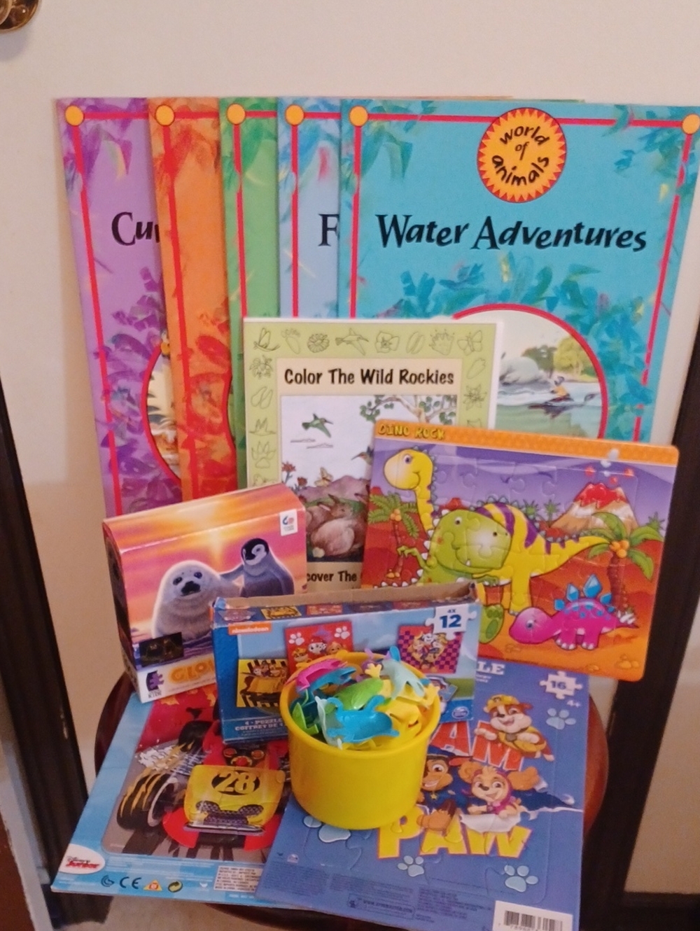 Paw Patrol Puzzles, Dino, & Mickey Puzzles, Animal Books Collection